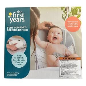 The First Years Sure Comfort Folding Bather Portable Bath Seat for Infants New
